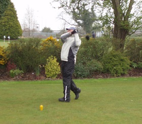 Peter Walters driving off